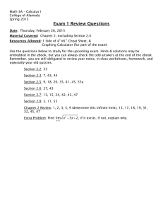 Exam 1 Review - College of Alameda