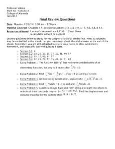 Final Exam Review - College of Alameda