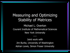 Measuring and Optimizing Stability of Matrices