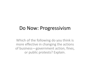 Do Now: Progressivism - Long Branch Public Schools