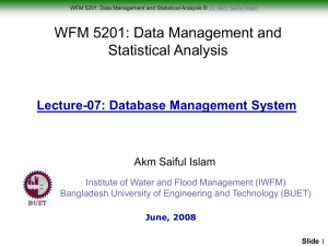 Lecture-7: Concepts of Database Management System