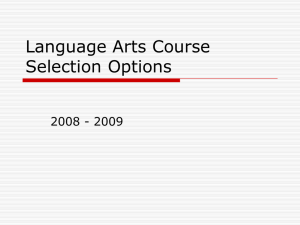Language Arts Course Selection Options