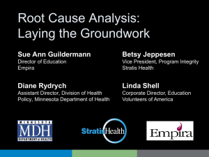 Introduction to Root Cause Analysis