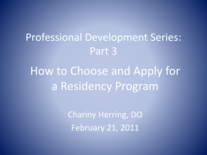 How to Choose a Residency Program