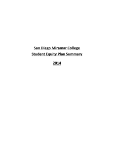 San Diego Miramar College Student Equity Plan Summary 2014