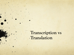 Transcription vs Translation