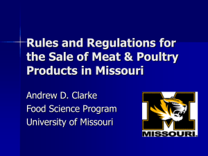 Rules and Regulations for the Sale of Meat & Poultry