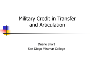 " Military Credit in Transfer and Articulation" PPTX