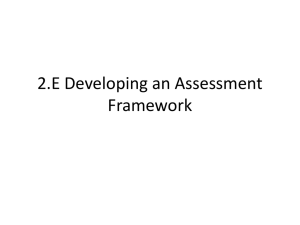 Developing an Assessment Framework