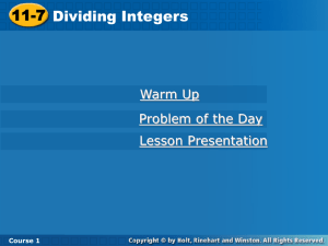 Dividing Integers