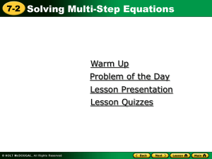 2-Solving Multi-Step Equations