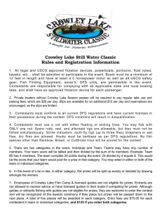 Still Water Classic Rules and Regulations