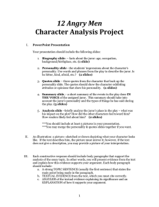 12 Angry Men Character Analysis Project