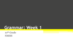 Grammar: Week 1