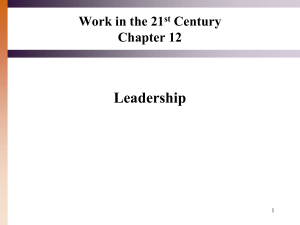 Module 12.1: The Concept of Leadership