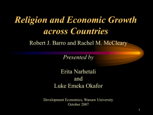 Paper Review on Religion and Economic Growth across Countries