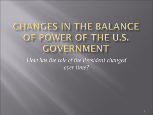 Changes in the Balance of Power of the US Government
