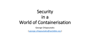 Security in a World of Containerisation