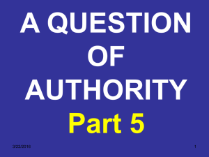 A question of authority. Part 5