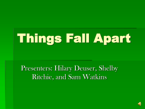 Things Fall Apart - Southwestern HS 2015 English 12B