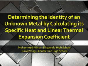 Determining Metals Using Linear Thermal Expansion and Specific