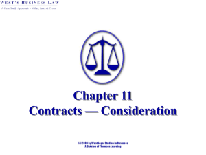 Chapter 12 Contracts: Consideration