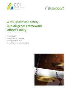 risksupport Work Health and Safety Due Diligence Diary
