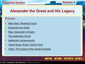 Alexander the Great and His Legacy Classical Greece Section 4
