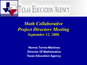 Math TEKS Refinement (MTR) - Texas Regional Collaboratives