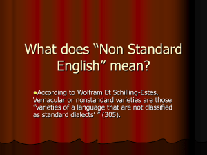 What does “Non Standard English” mean?