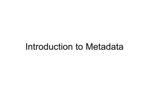 Introduction to Metadata (Sept. 7 & 14