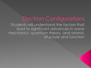 I. Electron Configurations