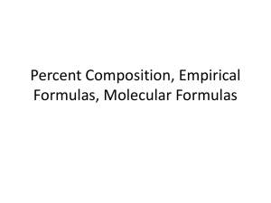 Molecular Formulas - J. Seguin Science