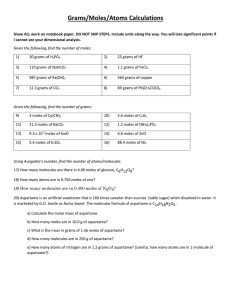 Grams, Moles, Atoms Calculation Worksheet - Extra