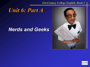 Text A: Nerds and Geeks