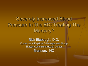 Severely Increased Blood Pressure In The ED