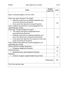 Meat Inspection Act Packet Rubric