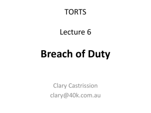 Breach of Duty - University of Sydney