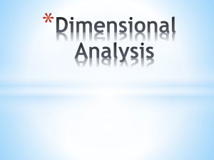 Dimensional Analysis