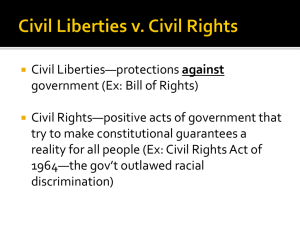 Civil Liberties v. Civil Rights - Coach Baker's Class