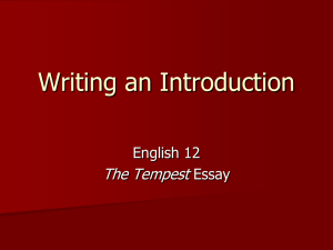 Writing an Introduction