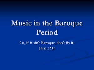 Music in the Baroque Period