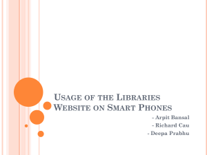 USAGE OF THE LIBRARIES WEBSITE ON SMART PHONES