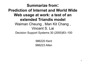 Prediction of Internet and World Wide Web usage at work: a test of
