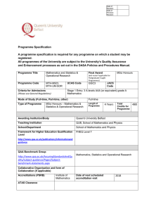 MSci Mathematics and Statistics & Operational Research