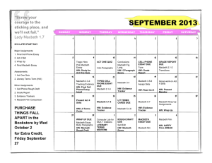2012 One-Month Student Calendar (any year)