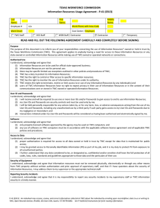 AEL Information Resources Usage Agreement form P-41