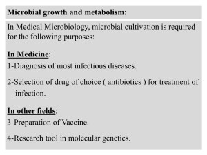 Microbial growth requirements