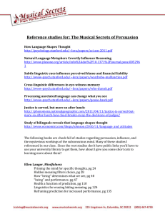 Reference studies for: The Musical Secrets of Persuasion