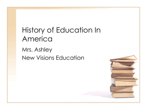 History of Education In America
